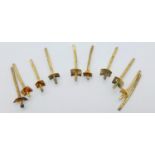 A Parcel of Ten 18 Carat Yellow Gold Earring posts. Total Weight: 1.78 Grams.