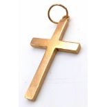 A Solid 9K Yellow Gold Cross Pendant. 4cm x 2cm. 3.85g weight.