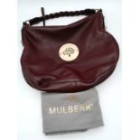 A Genuine Mulberry Daria Hobo leather handbag. Height 46cm, width 38cm, depth 10cm. Dust bag