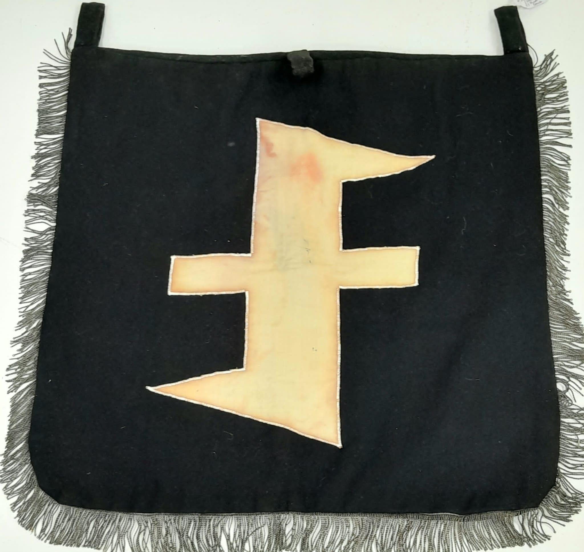 3 rd Reich Netherland Waffen SS Trumpet Banner. Dutch attic find. A little moth nipping here and - Image 3 of 4