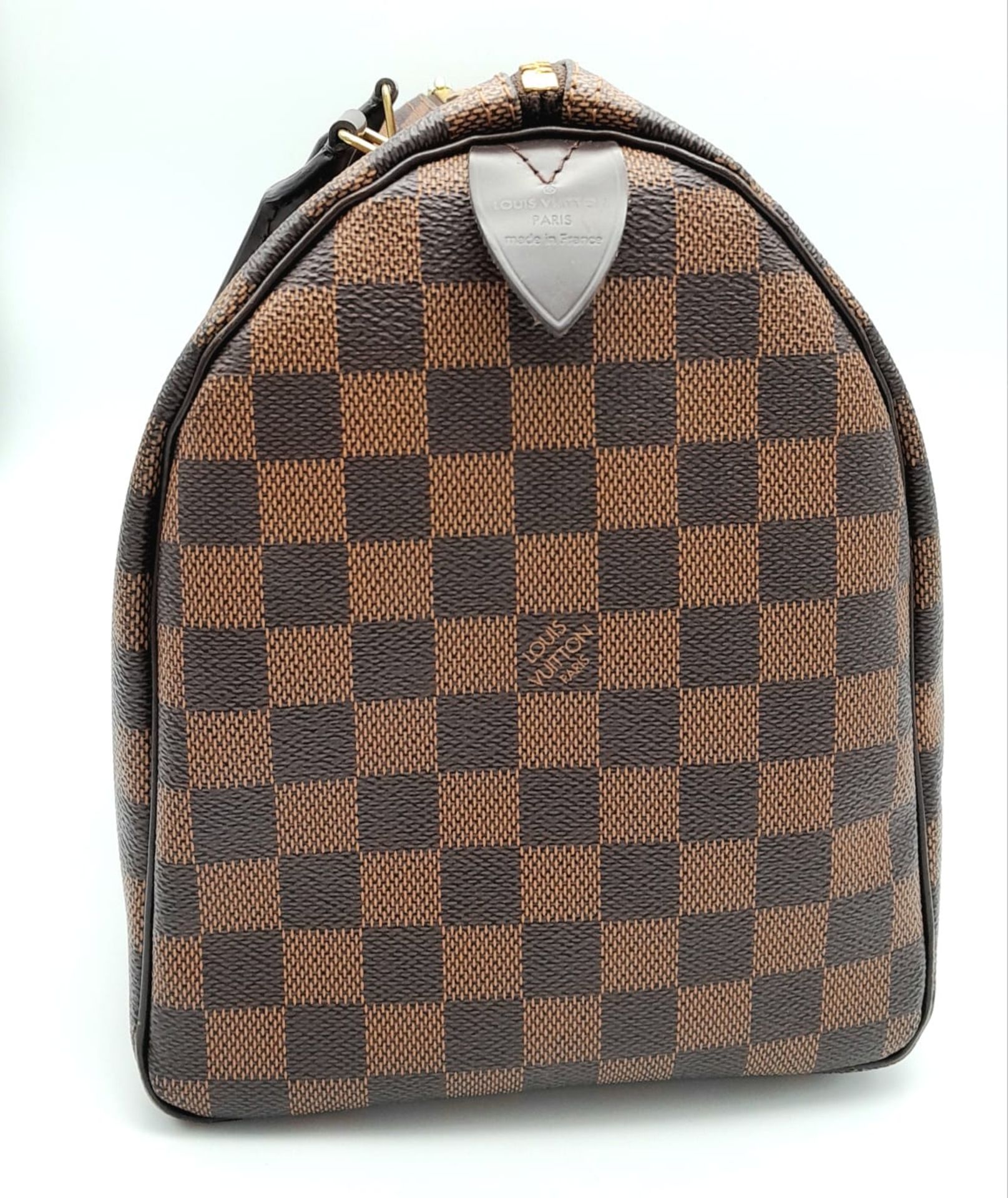 A Louis Vuitton Speedy 30 ebony damier canvas Handbag. Accessories to include padlock and key. - Image 2 of 7