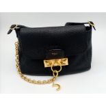 A Mulberry Mini Keeley Bag, Grain Texture, Keystone Lock, Detachable Chain. interior Pocket.