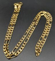A 9K Yellow Gold Figaro Link Chain. 40cm. 6.4g weight.
