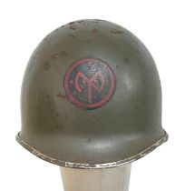 WW2 US 27 th Infantry Division Swivel Bale M1 Helmet.