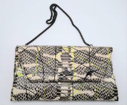 An Unused Rare Design Vivienne Westwood Snakeskin Clutch Pollock Bag in Original Box with Cloth Dust