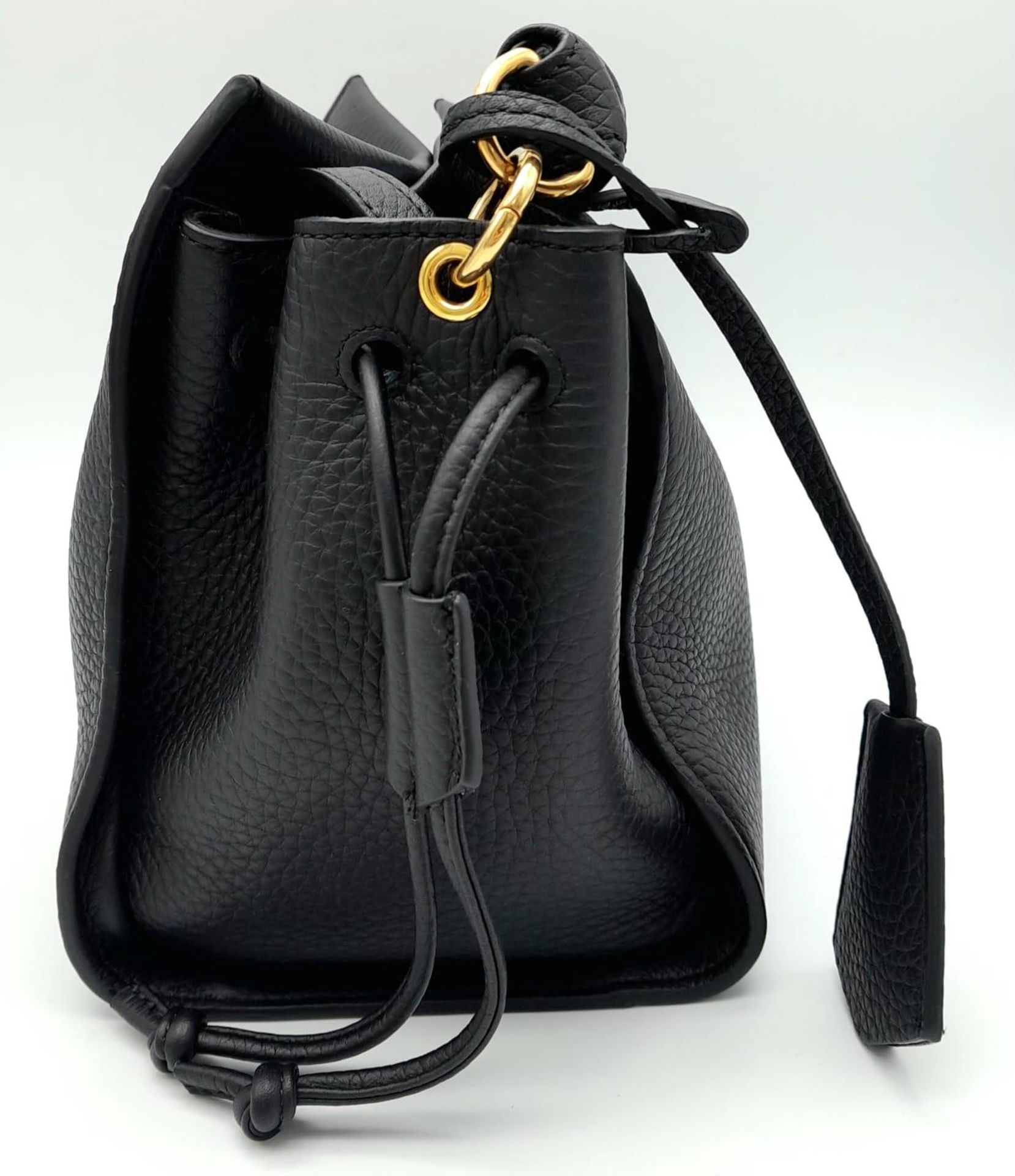 The Mulberry Midnight-Black Iris small Shoulder bag. Braided top handle, detachable fob with foil- - Image 5 of 8