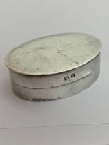 Antique SILVER SNUFF BOX Having clear hallmark for Henry Matthews, Birmingham 1922. Oval shape.