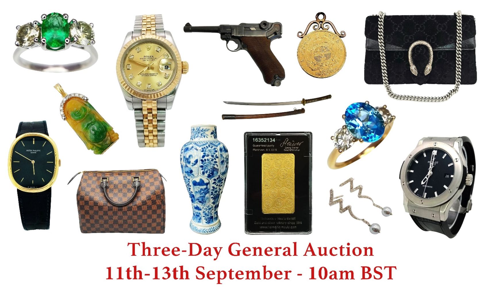 Three-Day General Auction (Jewellery, Watches, Designer Items, Militaria, Art, Antique and Collectables)