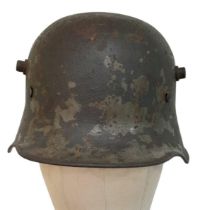 Inter War Period German Friekorps Helmet. A WW1 Imperial German M18 Helmet shell with a 1935 model