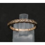 14K ROSE GOLD DIAMOND SET BAND RING, 2G SIZE N