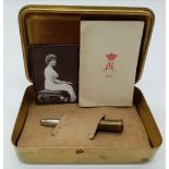 WW1 British Princess Mary Xmas 1914 Gift Tin complete with original contents of cigarettes and