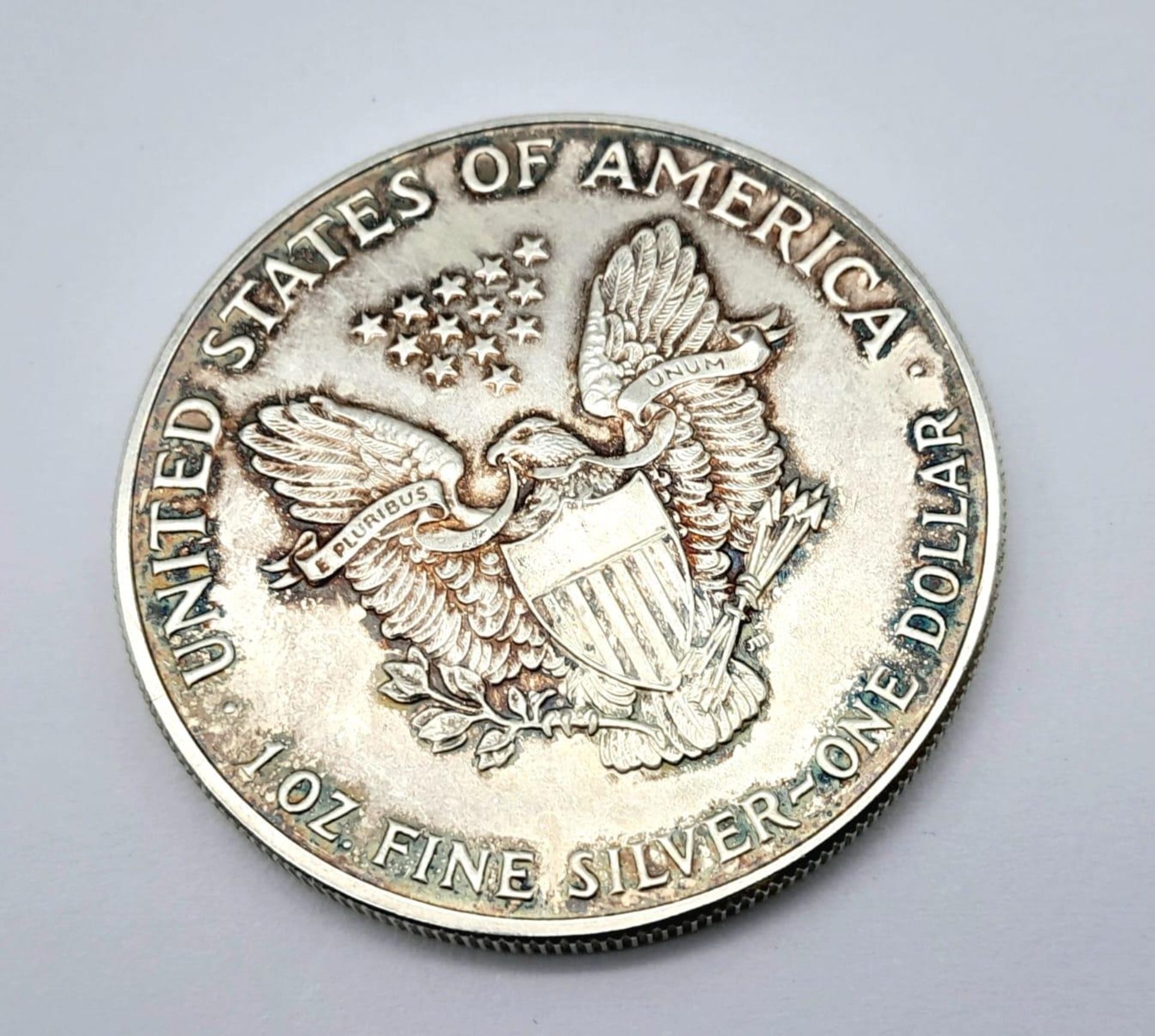 An Uncirculated Mint State Condition 1991 United States Silver Eagle. 31.37 Grams Fine .999 - Image 2 of 5