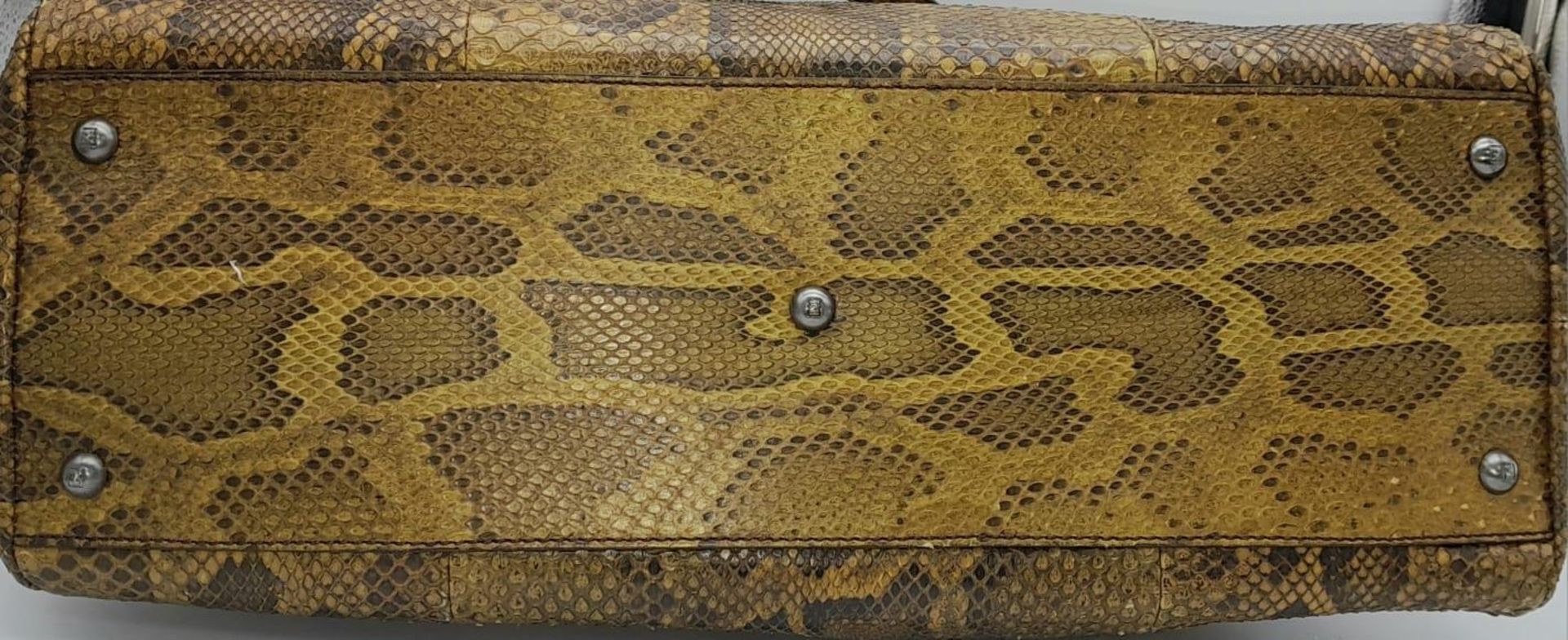 A Large Fendi Brown Python Peekaboo Handle Bag. Come with an internal zipped pocket and double - Image 6 of 7