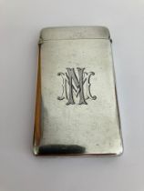 Antique SILVER CARD CASE . Clear hallmark for Matthew John Jessop London 1902. Monogram to front.