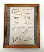 A Vintage or Older Framed and Glazed Dated Display of Napoleon Autographs from 1785 to 1809 and