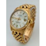 An 18K Gold Rolex Oyster Perpetual Datejust Ladies Watch. 18K gold bracelet and case - 31mm.