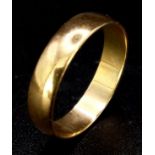 A 9K GOLD BAND RING . 1.53gms size N