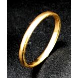 A 9K ROSE GOLD BAND RING . 1.8gms size O
