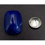 LAPIS LAZULI 6.38CT & MOISSANITE 0.88CT