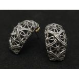 14kt White Gold Diamond Earrings. W: 6.2g