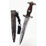 3rd Reich S.A Dagger & Hanger Rzm M7/91 for the maker: Carl Spitzer, Malsch. This dagger was found