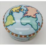 A Superb Tiffany & Co. Porcelain ‘Countries of World’ Trinket Pot. 9.8cm Diameter.