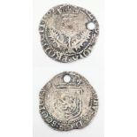 A 1602 Scottish James VI 1/4 Thistle Merk Silver Coin.