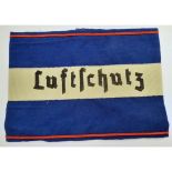 WW2 German Luftshutz (Air Raid Warden) Arm Band - Dated 1941.