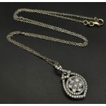 An Exquisite New Clear Stone Set Pendant Necklace 52cm Length. Pendant measures 2.8cm Length. In