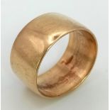 A 9K GOLD WIDE BAND RING . 5.6gms size L