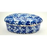 An Early 20th Century Chinese Blue and White Ceramic Snuff Box. 7cm