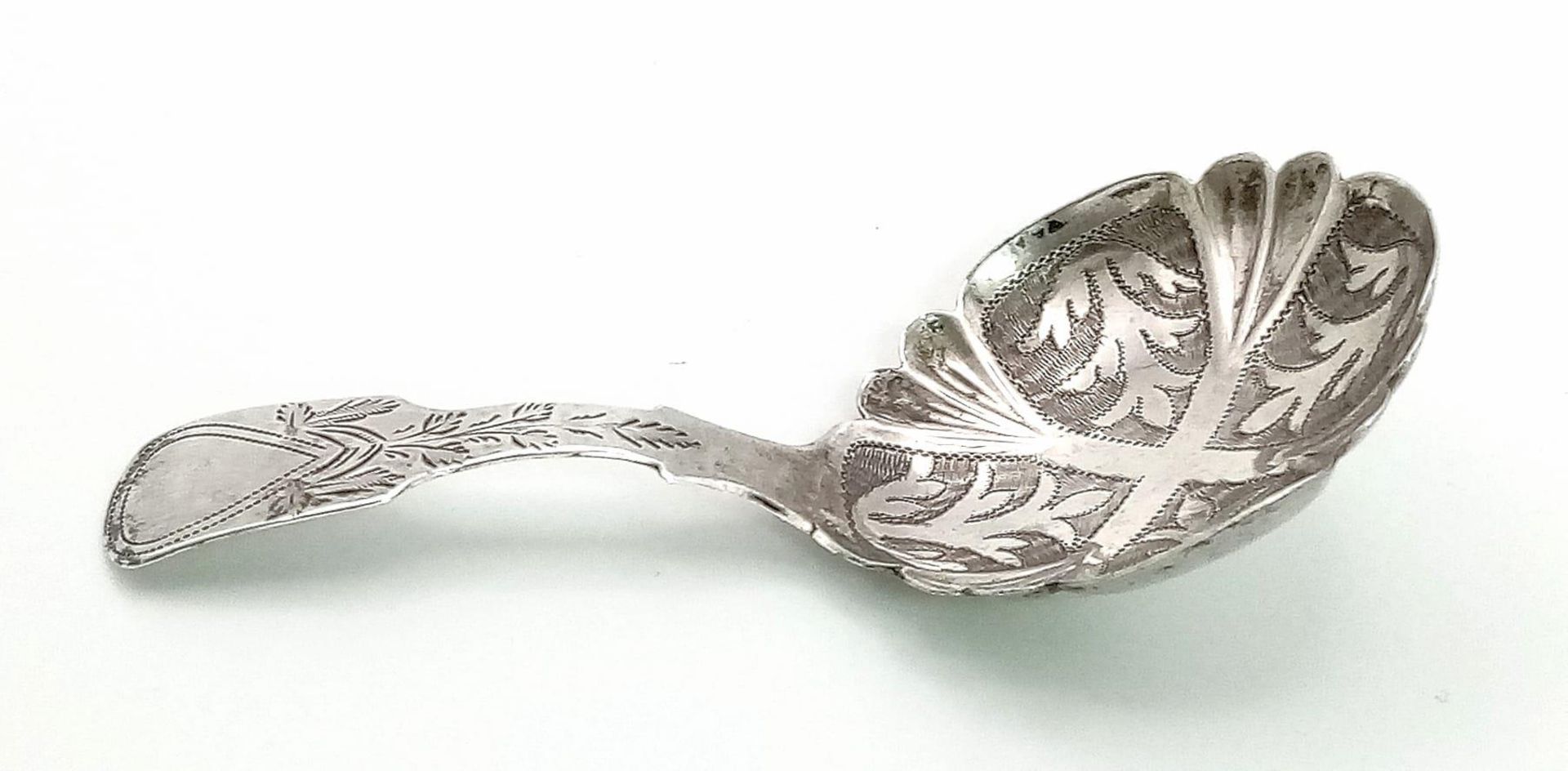 1840's BIRMINGHAM Sterling Silver Tea Caddy Spoon by renowned Taylor & Perry. Delicate and - Bild 2 aus 4