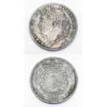 An 1821 George IV Silver Half Crown Coin. S3807. Please see photos for conditions.