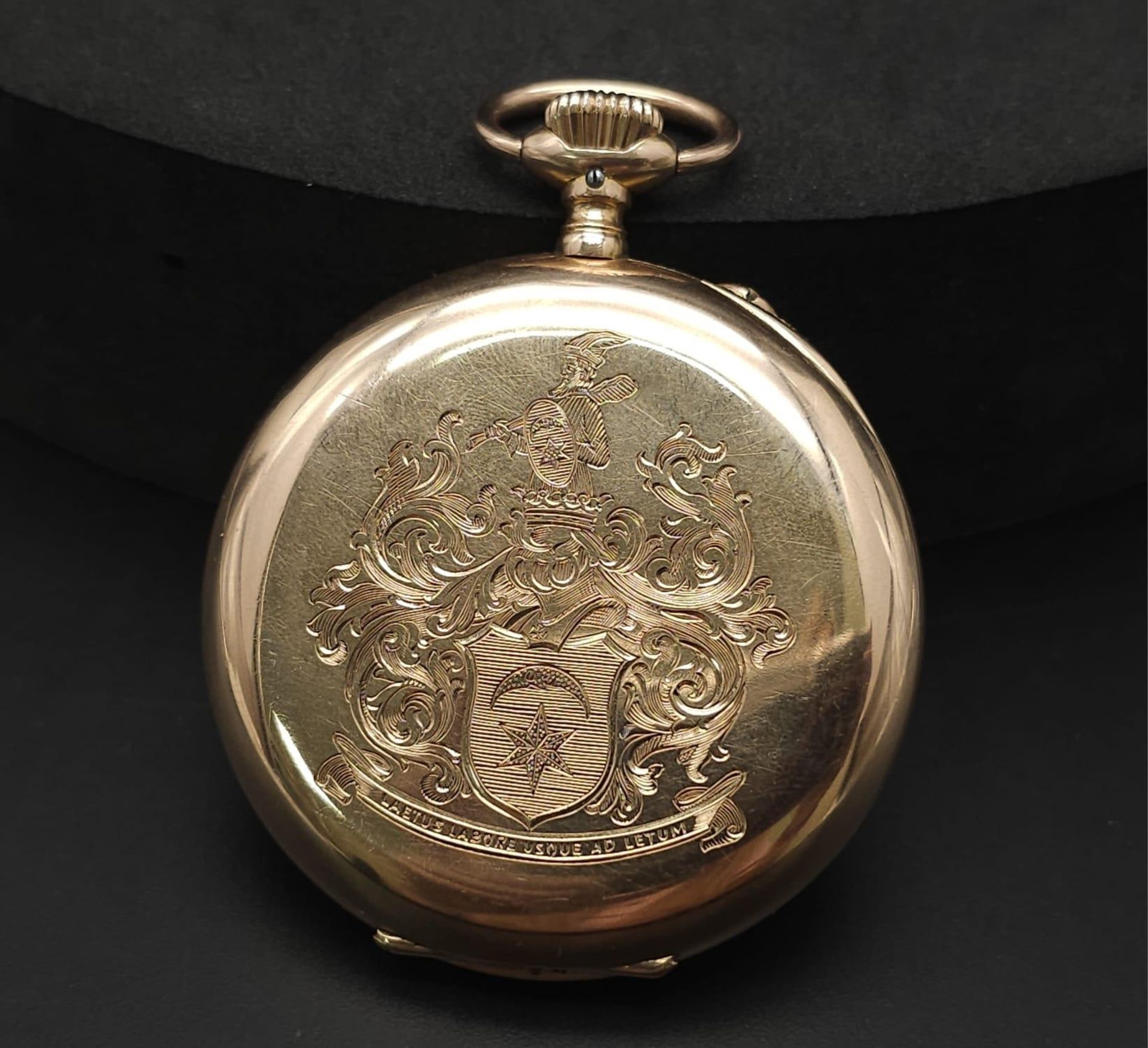 Charming International Watch Company IWC 14K rose gold Half Hunter pocket watch. White dial, - Image 2 of 10