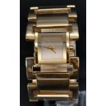 A French Connection Gold Plated Quartz Ladies Watch in Original Case. Needs a battery. Very good