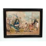 A Very Rare Antique 1808 Framed and Glazed Hand Coloured Print of Napoleon on horseback entitled ‘