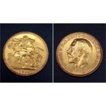 A 22K GOLD SOVEREIGN DATED 1911 IN VERY NICE CONDITION . 8gms