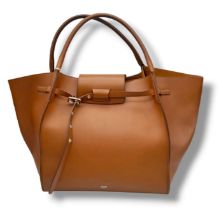A large Celine Brown Leather Tote Bag. Come with an original card. 2 top handles with an