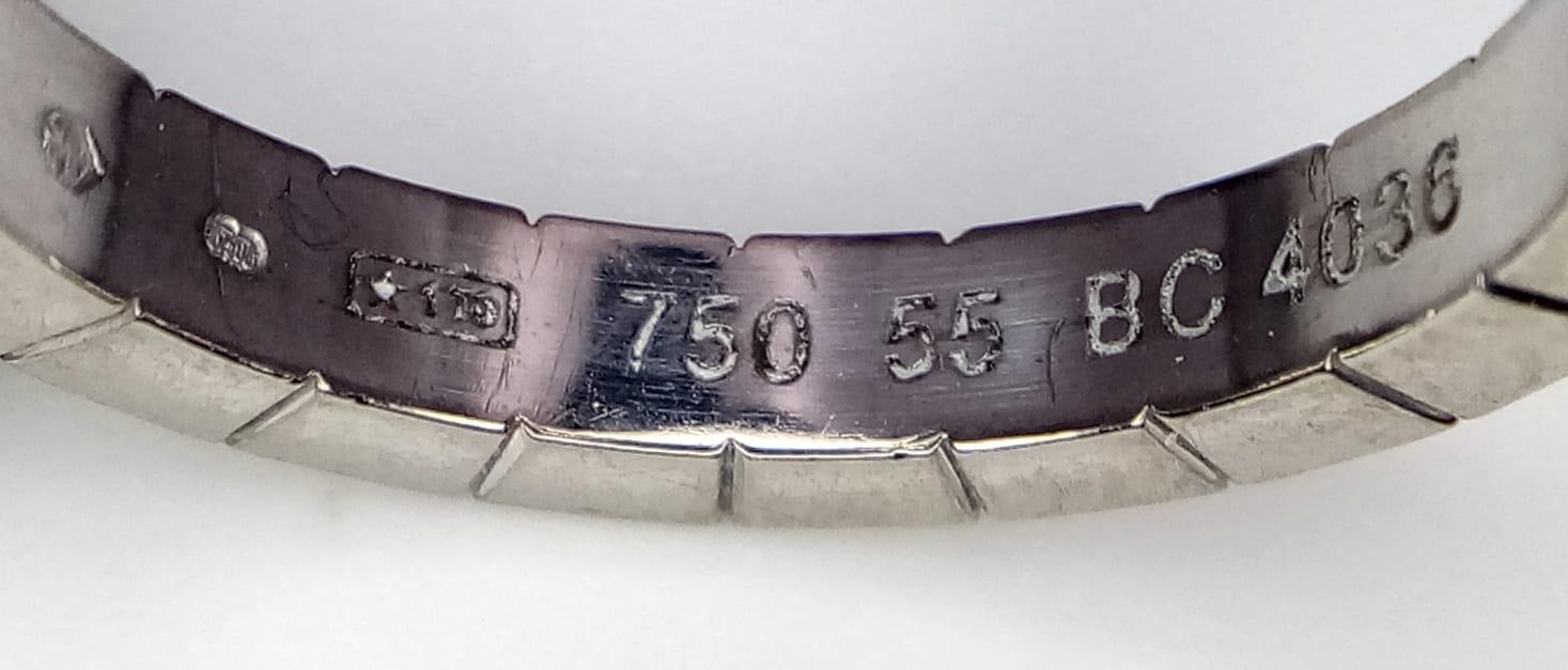 A vintage, 19 K white gold CARTIER band ring, fully hallmarked, size: O, weight: 6.7 g, in its - Image 7 of 8