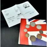 An Uncirculated Mint Condition Set of 1943 British Coins from Farthing to Half Crown. Silver