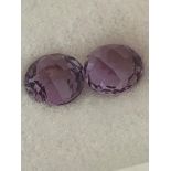 2 x AMETHYST GEMSTONES in a faceted Royal Cut. 3.8 carats.