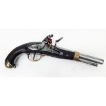 A French Napoleonic 1st Empire 1796 Pattern Naval Flint Lock Pistol. Nice lock action. Lots of Naval