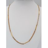 A 22K GOLD BAR LINK NECKLACE . 19.2gms 64cms