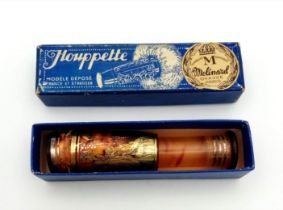 A Vintage French Molinard Houppette Foundation Puff Travel Stick. Gilded bakelite. Comes with