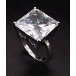 A Sterling Silver Stone Set Ring. Size N, 11.4g total weight.