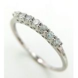 9K WHITE GOLD DIAMOND BAND RING 0.20CT WEIGHT: 1.2G SIZE K