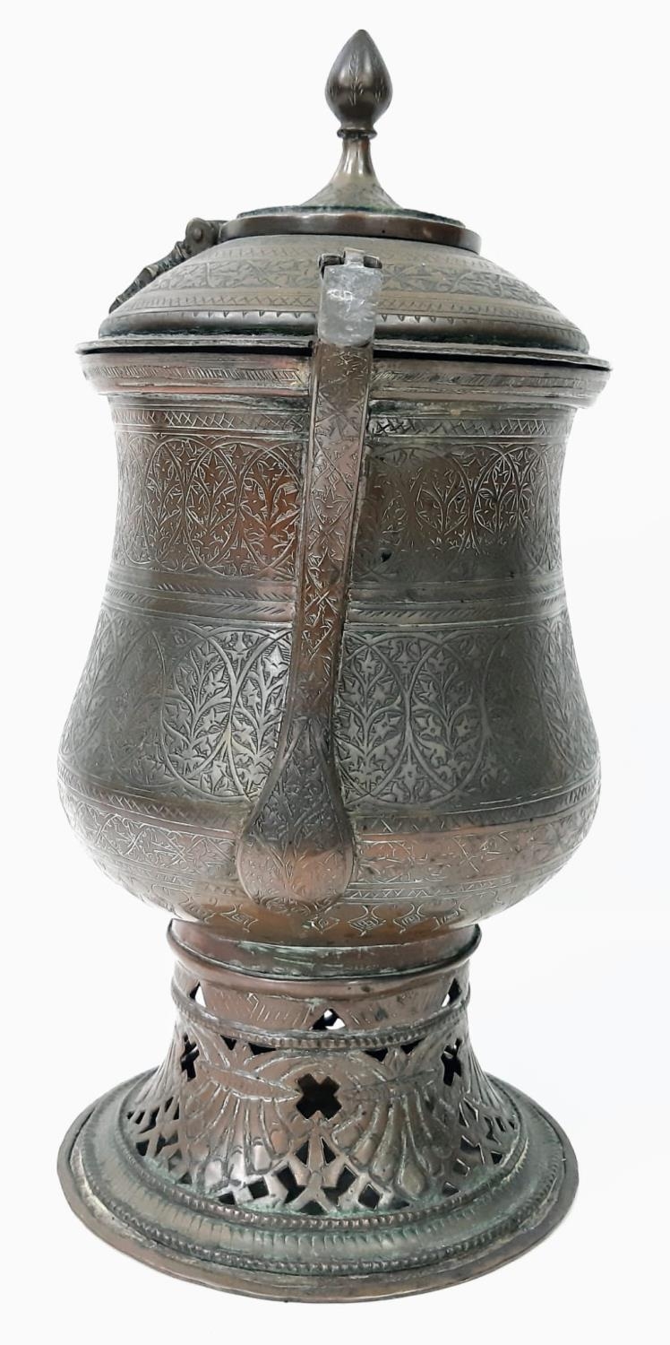 A 19th Century Kashmiri Copper Samovar Kettle. 41cm tall - Image 4 of 6