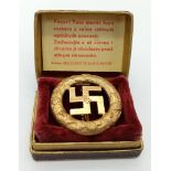 1933 Dated Gold Plated 1933 Munich Putch Remembrance Pin by Deschler & Sohn.