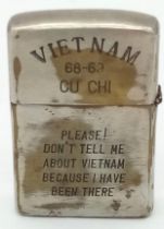 Vietnam War Era 1968 Date Coded Zippo Lighter. “Cu Chi” 1968-69. UK mainland sales only