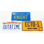 Three Hollywood Vanity Licence Plates - Perfect For Man Cave Decoration: ECTO-1 (Ghostbusters),